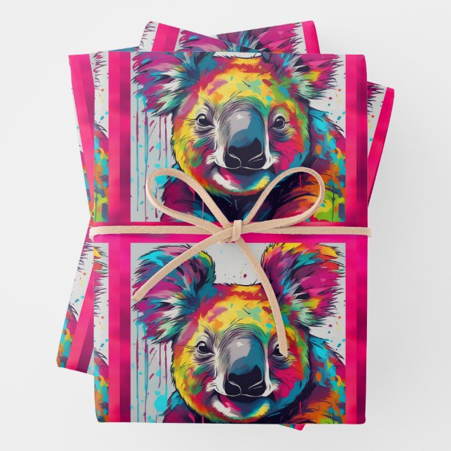 Regenbogen koala geschenkpapier set (Beispiel)