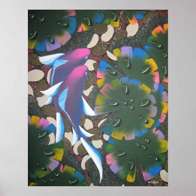 Regenbogen koi poster (Vorne)