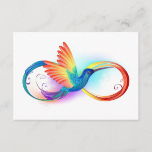 Regenbogen-Kolibri mit Unendlichkeitssymbol Begleitkarte