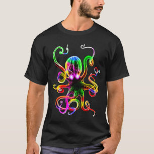 Regenbogen Kraken Glühen T-Shirt