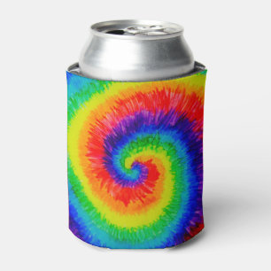 Regenbogen-Krawatten-Alkohol-Tinten-Malerei Dosenkühler