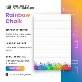 Regenbogen-Kreide-Staub 3M Post-it® Notizen