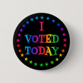 Regenbogen-Kreis der Sterne WÄHLTE ICH HEUTE LGBT Button