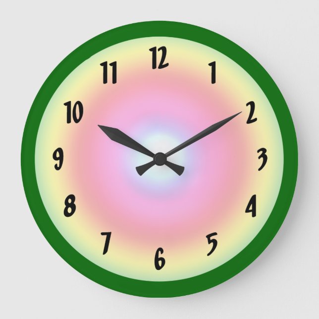 Regenbogen-Kreis Große Wanduhr (Vorderseite)