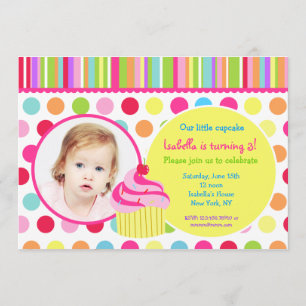 Regenbogen-Kuchen-Foto-Geburtstags-Party Einladung