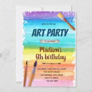 Regenbogen-Kunstparty-Einladung Einladung