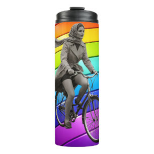 Regenbogen-Küstenfahrer-Retro-Pop-Art-Thermal-Tumb Thermosbecher