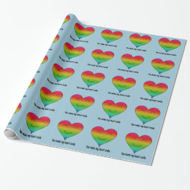 Regenbogen lächelnd Herz blass Geschenkpapier