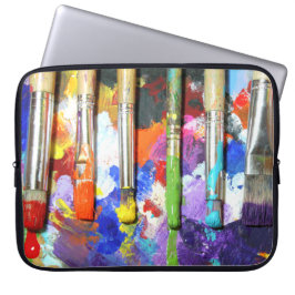 Regenbogen-laufende Pinsel-Fotografie Laptopschutzhülle