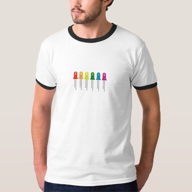 Regenbogen LED T-Shirt (Vorderseite)