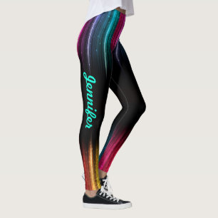 Regenbogen Leggings Dein Name "Damen in Trainingsa