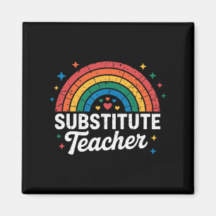 Regenbogen-Lehrer Zurück zur Schule Vertretungsleh Magnet