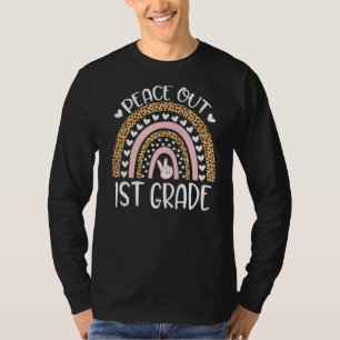 Regenbogen-Leopard-Friede 1. Klasse letzter Schult T-Shirt