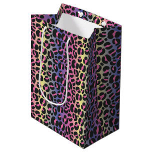 Regenbogen-Leopard Mittlere Geschenktüte