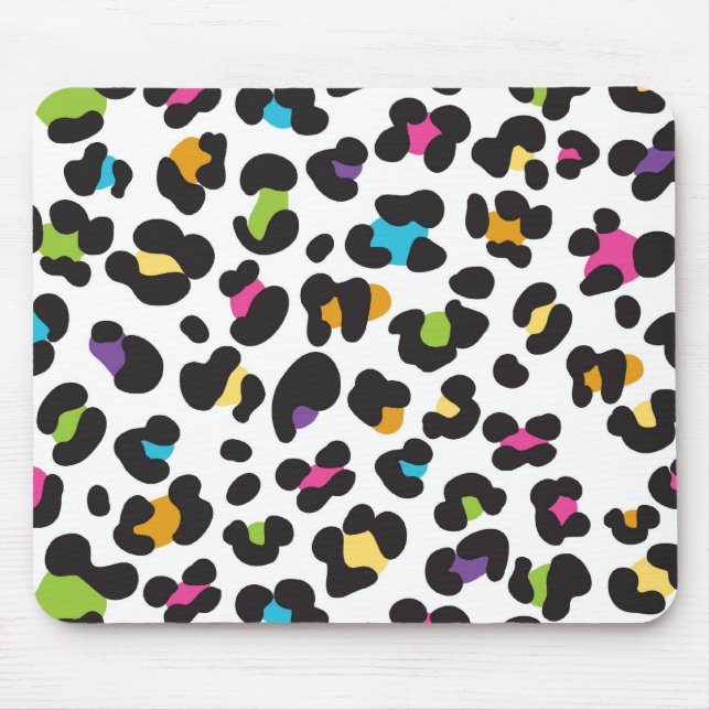 Regenbogen-Leopard-Muster Mousepad (Vorne)