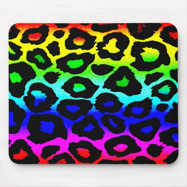 regenbogen_leopard_print-modifiziert mousepad (Vorne)
