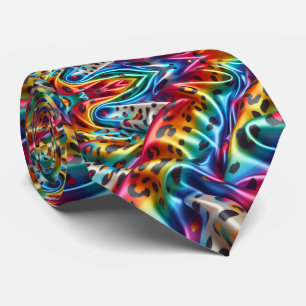 Regenbogen-Leoparden-Druck-Halstuch Krawatte