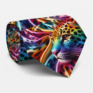 Regenbogen-Leoparden-Druck-Halstuch Krawatte