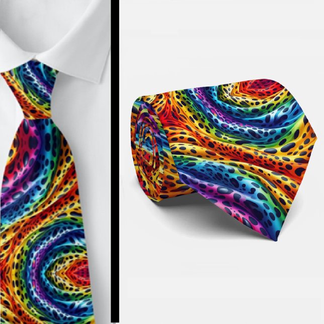 Regenbogen-Leoparden-Druck Krawatte (Von Creator hochgeladen)