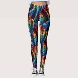 Regenbogen-Leoparden-Druck Leggings Kräftige Far
