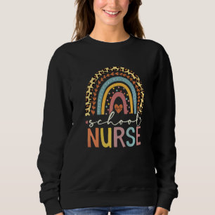 Regenbogen-Leoparden-Druck-Schulkrankenschwester Z Sweatshirt
