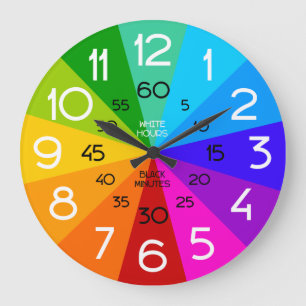 Regenbogen lernen, Zeit-Klassenzimmer-Uhr zu sagen Große Wanduhr