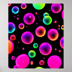 Regenbogen Leuchtende Blasen Traum Poster