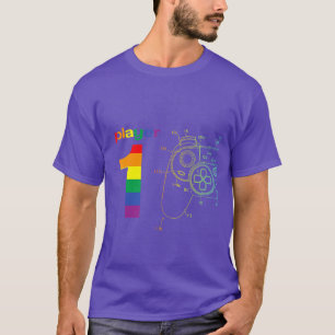Regenbogen LGBT Gay Pride Gamer Spieler 1 Paar Mat T-Shirt