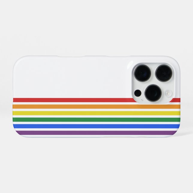 Regenbogen-LGBTQ-Flagge iPhone 16 Pro Hülle (Rückseite (Horizontal))