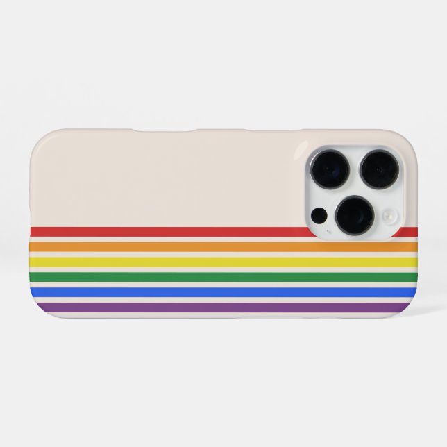 Regenbogen-LGBTQ-Flagge iPhone 16 Pro Hülle (Rückseite (Horizontal))