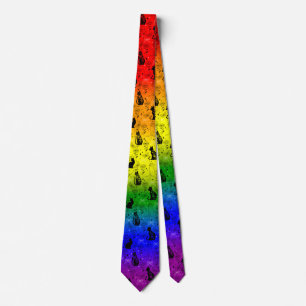 Regenbogen-LGBTQ-Stolz-Schwarze Katze - Mystisch W Krawatte