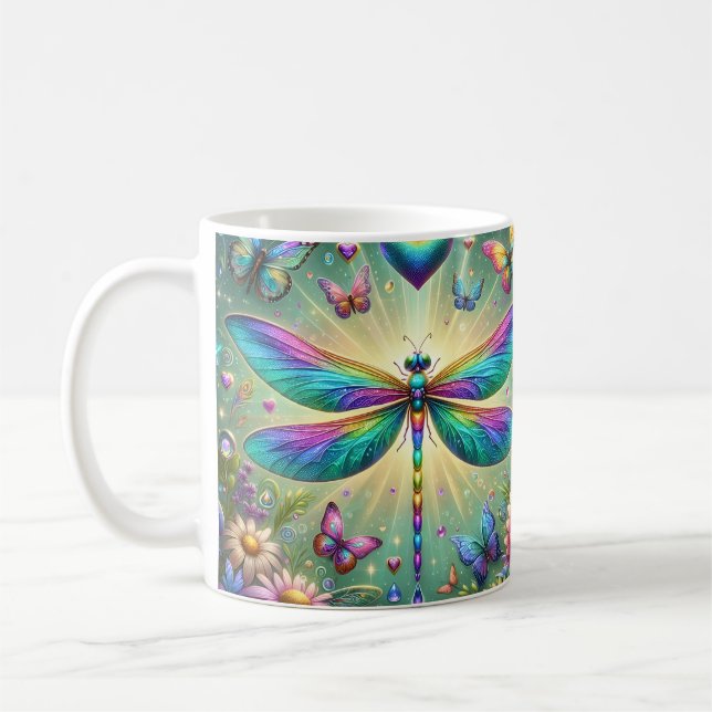 Regenbogen Libelle Kaffeetasse (Links)