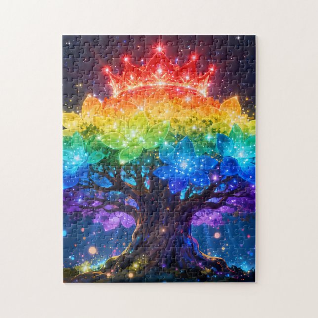 Regenbogen-Lichtbaum-Puzzle (Vertikal)
