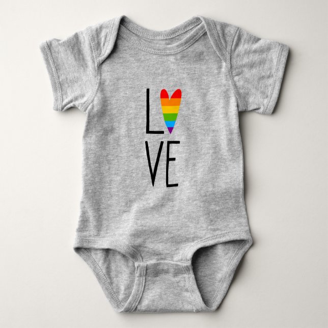 Regenbogen-Liebe Baby Strampler (Vorderseite)