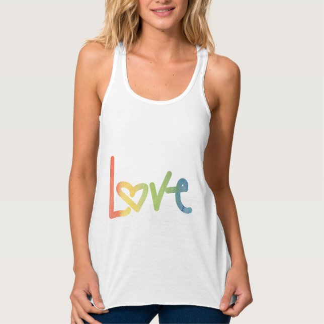 Regenbogen-Liebe-Behälter Tank Top (Vorderseite)
