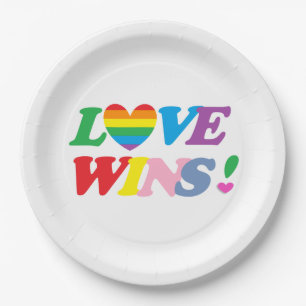 Regenbogen Liebe Gewinnt Pappteller LGBT
