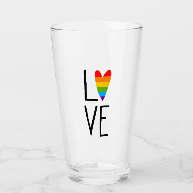 Regenbogen-Liebe Glas (Vorderseite)