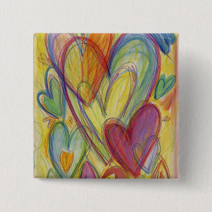 Regenbogen-Liebe Herz Lapel-Stift oder -Tasten Button