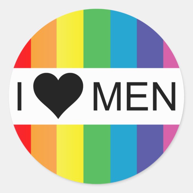Regenbogen-Liebe. Ich bin Herzmensch. Runder Aufkleber (Vorderseite)