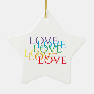 REGENBOGEN LIEBE Keramik-Stern-Ornament Keramik Ornament