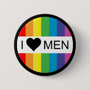 Regenbogen-Liebe. Männer des Herzens I Button