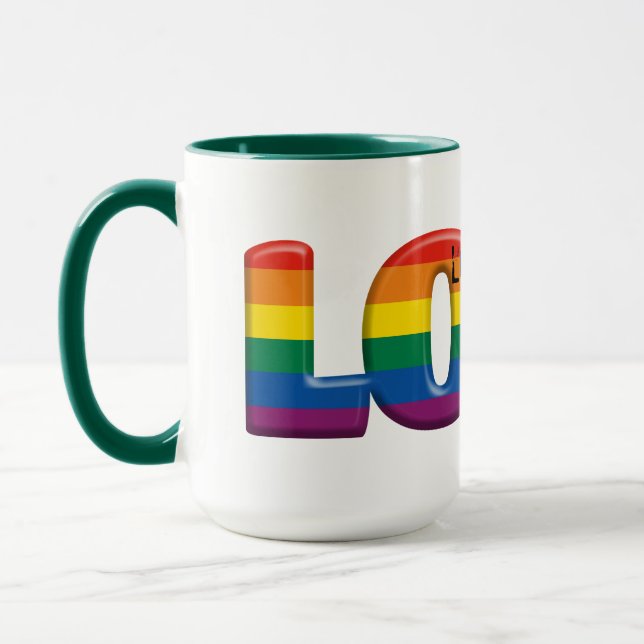Regenbogen-Liebe-Tasse Tasse (Links)