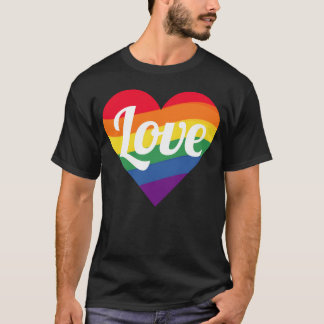 Regenbogen-Liebesherz Freunde T-Shirt