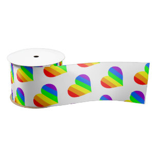 Regenbogen-Liebhaber-Herzen Satinband