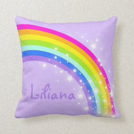 Regenbogen lila - Mädchen "Ihr Namens" Kissen