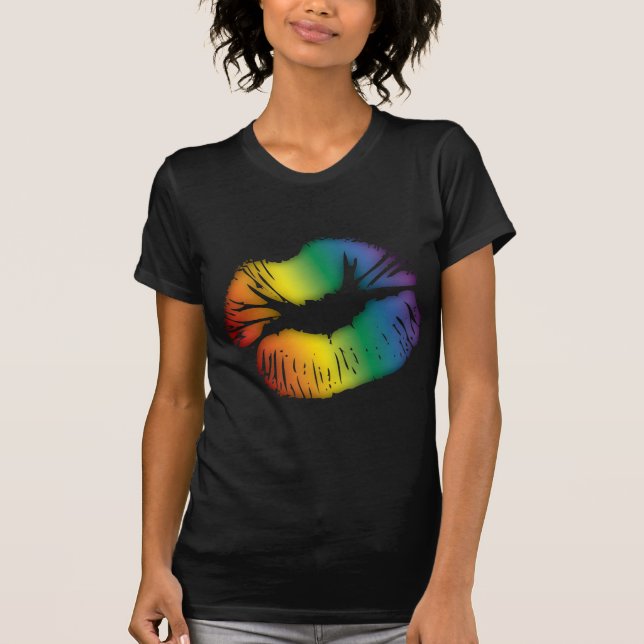 Regenbogen-Lippen 3 T-Shirt (Vorderseite)