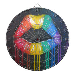 Regenbogen-Lippen Dartscheibe