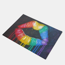 Regenbogen-Lippen Fußmatte