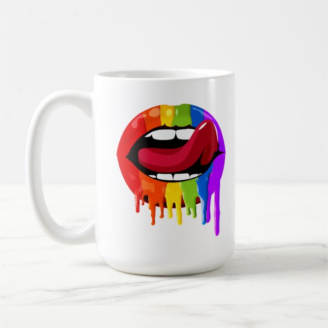 REGENBOGEN LIPPEN KAFFEETASSE (Links)