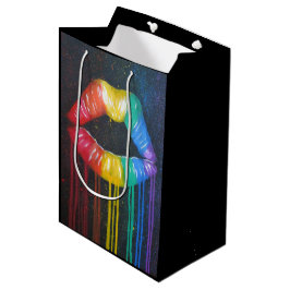 Regenbogen-Lippen Mittlere Geschenktüte